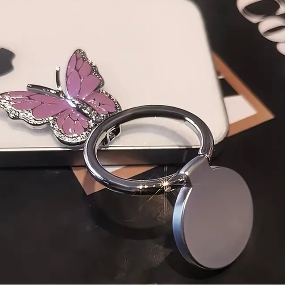 1 Pcs 360°Rotation Metal Butterfly Cell Phone Stand/ Finger Ring Holder - Picture 3 of 8